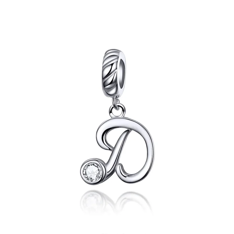 (image for) Pandora Compatible Silver Letter D Dangle - SCC1183-D - Product Image