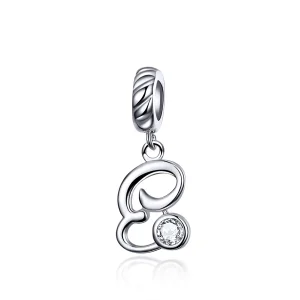 (image for) Pandora Compatible Silver Letter E Dangle - SCC1183-E