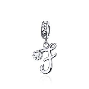 (image for) Pandora Compatible Silver Letter F Dangle - SCC1183-F