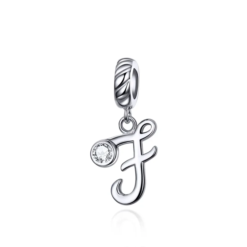 (image for) Pandora Compatible Silver Letter F Dangle - SCC1183-F - Product Image