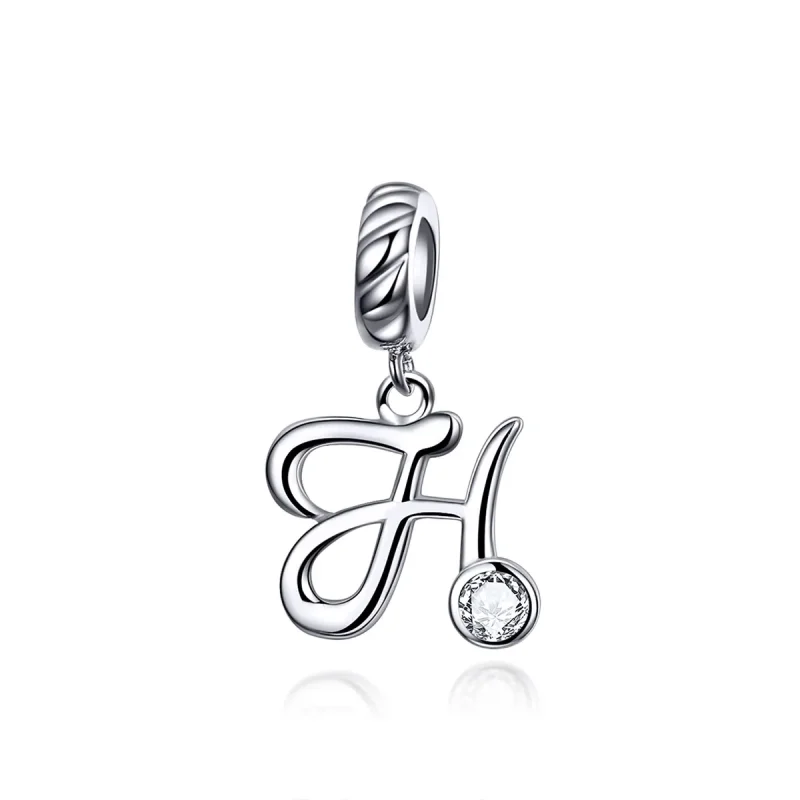 (image for) Pandora Compatible Silver Letter H Dangle - SCC1183-H - Product Image
