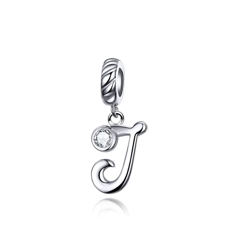 (image for) Pandora Compatible Silver Letter J Dangle - SCC1183-J - Product Image