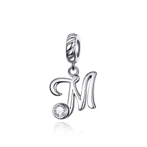 (image for) Pandora Compatible Silver Letter M Dangle - SCC1183-M