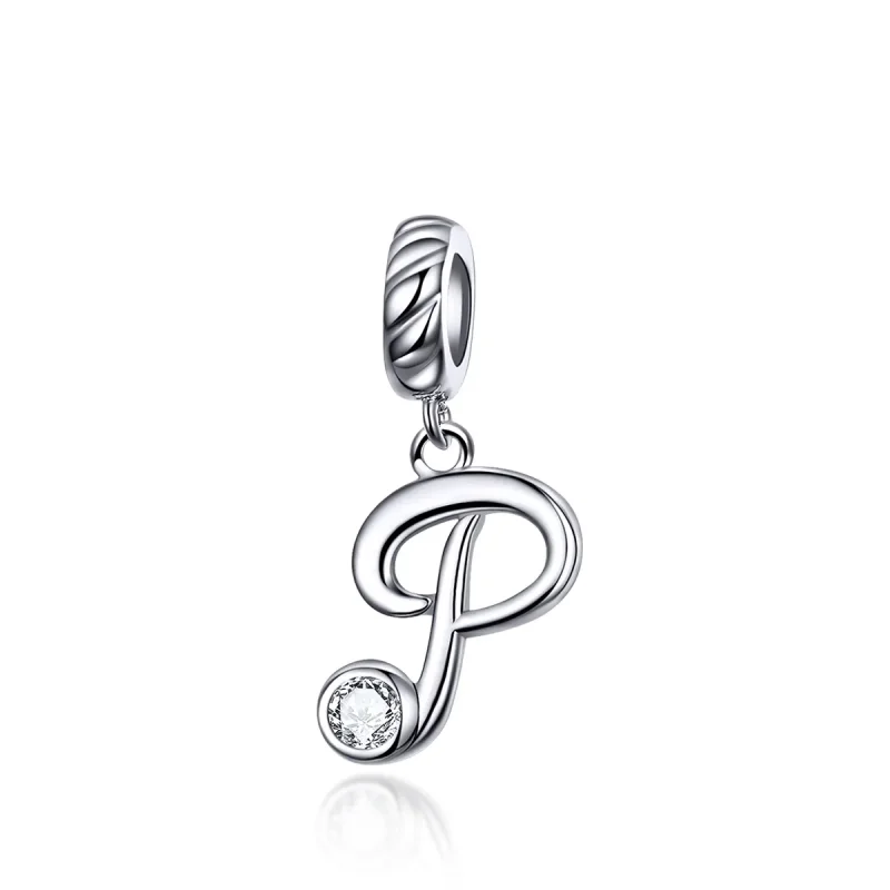 (image for) Pandora Compatible Silver Letter P Dangle - SCC1183-P - Product Image