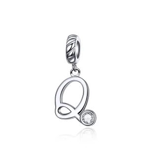 (image for) Pandora Compatible Silver Letter Q Dangle - SCC1183-Q