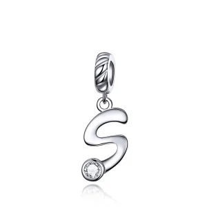 (image for) Pandora Compatible Silver Letter S Dangle - SCC1183-S