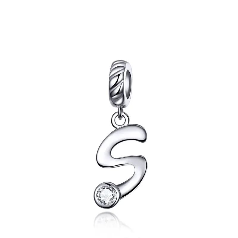 (image for) Pandora Compatible Silver Letter S Dangle - SCC1183-S - Product Image