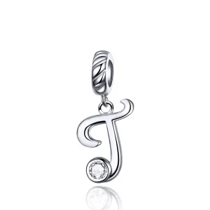 (image for) Pandora Compatible Silver Letter T Dangle - SCC1183-T