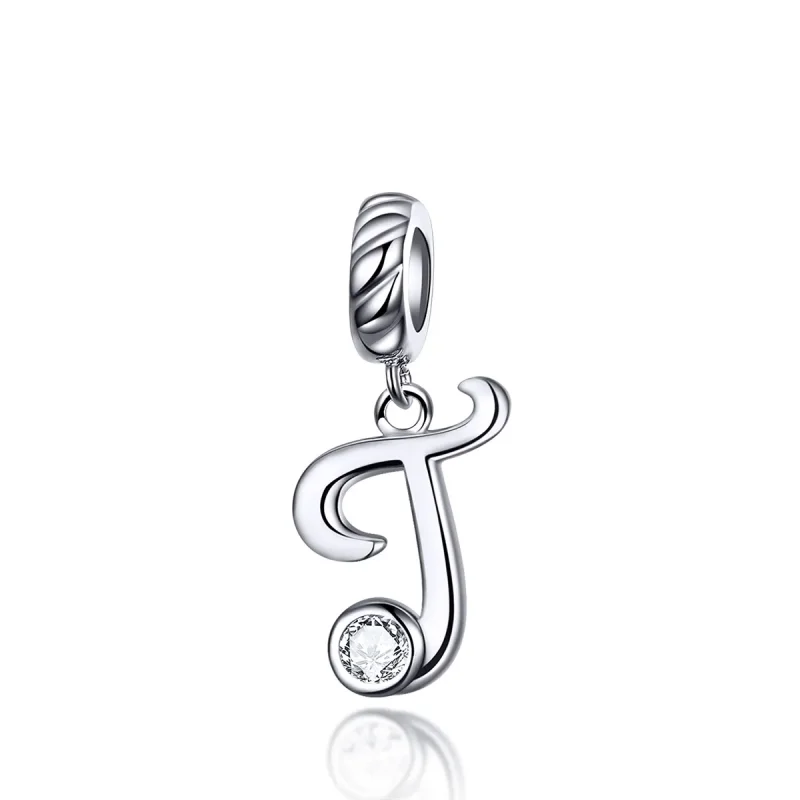(image for) Pandora Compatible Silver Letter T Dangle - SCC1183-T - Product Image