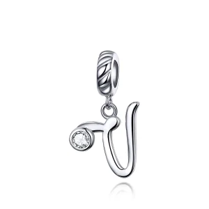 (image for) Pandora Compatible Silver Letter V Dangle - SCC1183-V