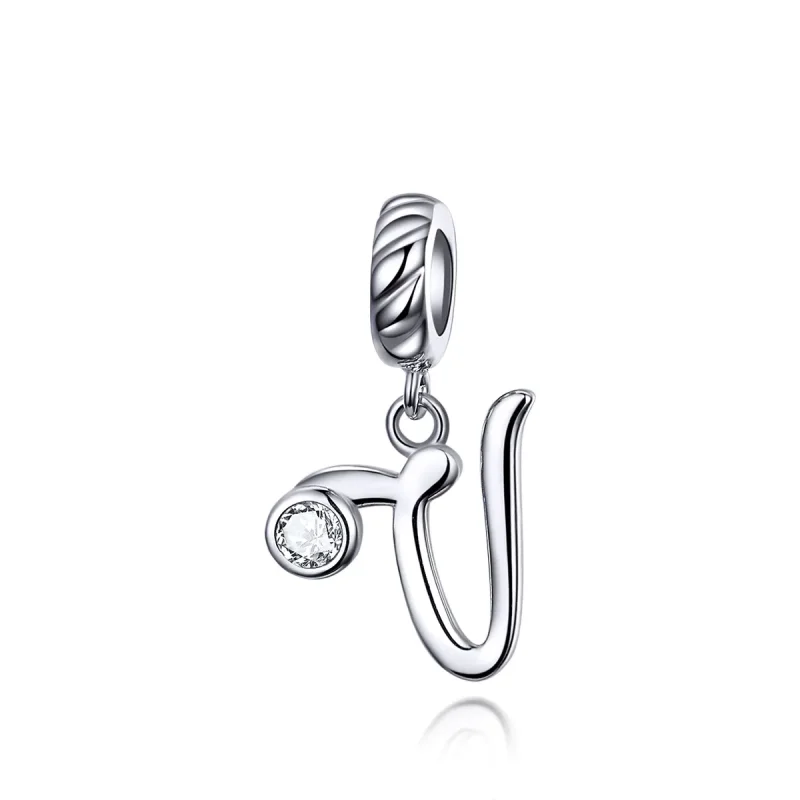 (image for) Pandora Compatible Silver Letter V Dangle - SCC1183-V - Product Image