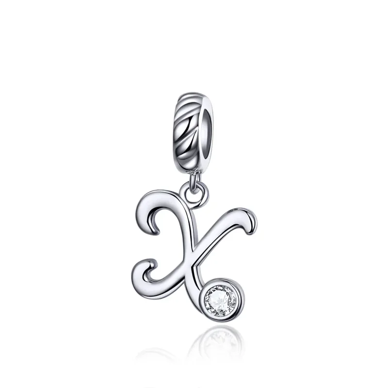 (image for) Pandora Compatible Silver Letter X Dangle - SCC1183-X - Product Image
