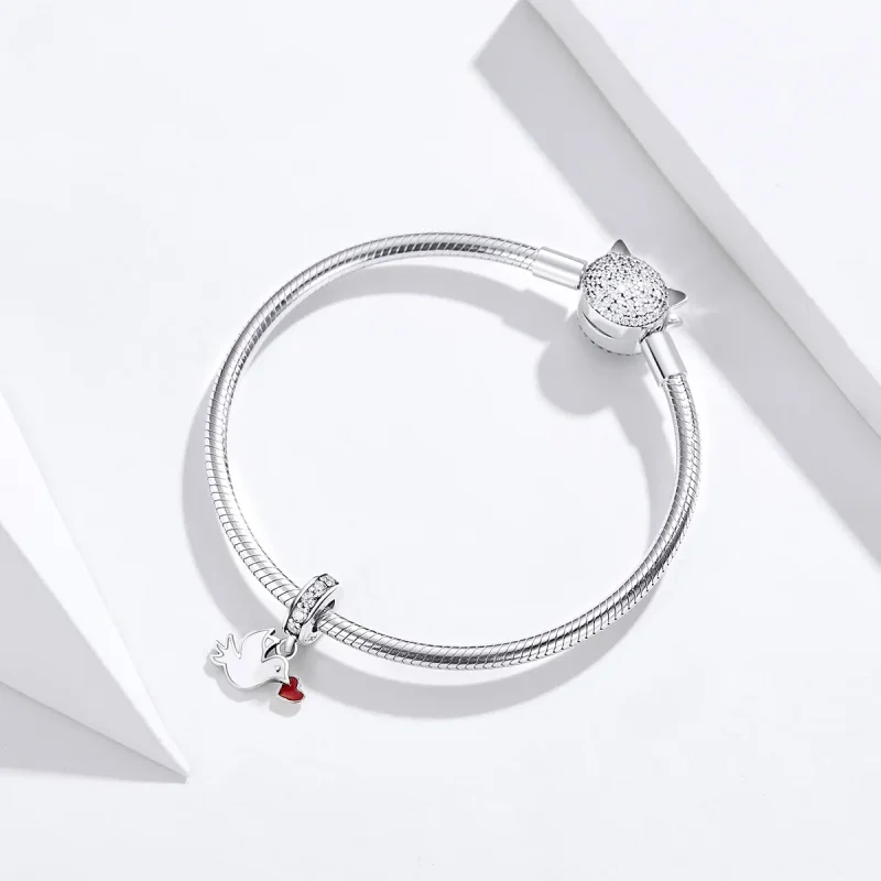 (image for) Pandora Compatible Silver Love Messenger Dangle - SCC1227 - View 4