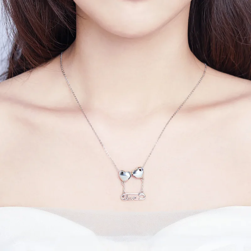 (image for) Pandora Compatible Silver Love Pin Safety Chain - SCC1143 - View 3