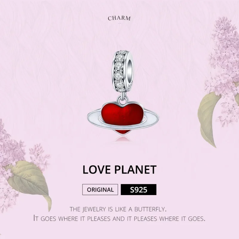 (image for) Pandora Compatible Silver Love Planet Dangle - SCC1165 - View 2