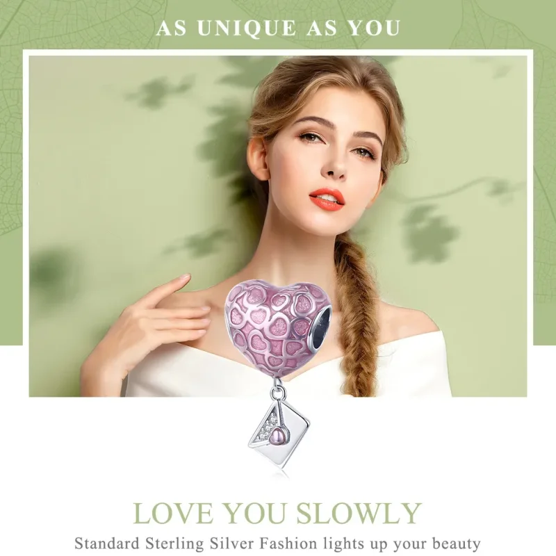 (image for) Pandora Compatible Silver Love You Slowly Dangle Charm - SCC1080 - View 2