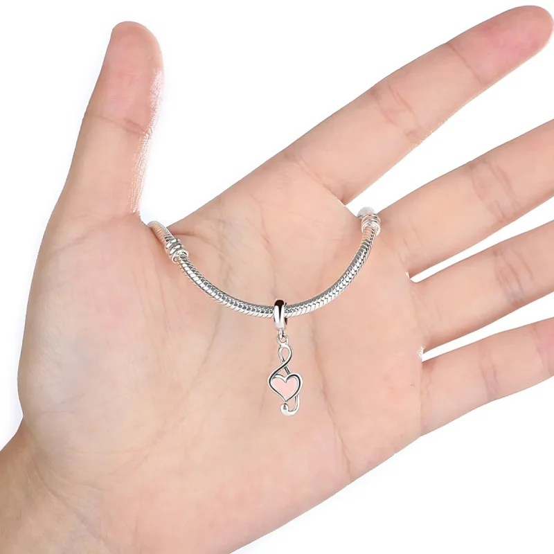 (image for) Pandora Compatible Silver Musical Notes Dangle - SCC110 - View 2