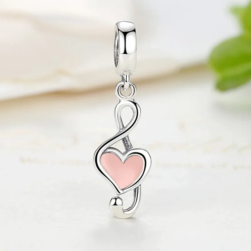 (image for) Pandora Compatible Silver Musical Notes Dangle - SCC110 - View 3