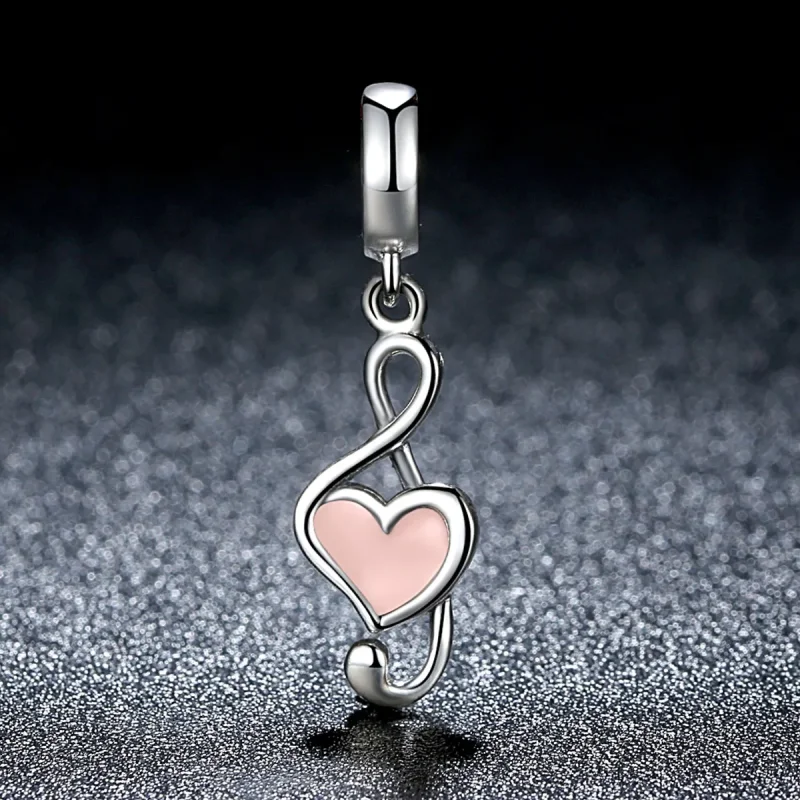 (image for) Pandora Compatible Silver Musical Notes Dangle - SCC110 - View 6