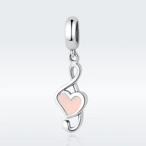 (image for) Pandora Compatible Silver Musical Notes Dangle - SCC110