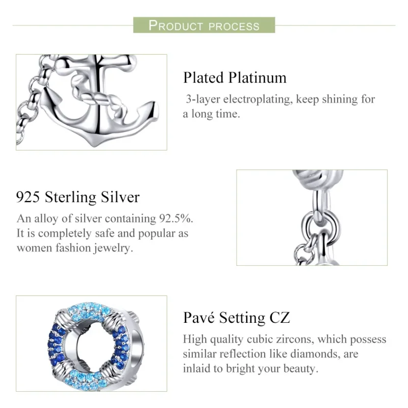 (image for) Pandora Compatible Silver Nautical Era Safety Chain - SCC1149 - View 4