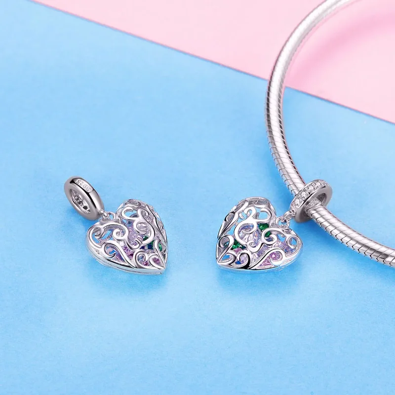 (image for) Pandora Compatible Silver Palpitation Dangle Charm - SCC1126 - View 7