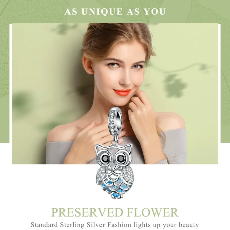 (image for) Pandora Compatible Silver Perpetual Owl Dangle - SCC1124 - View 2