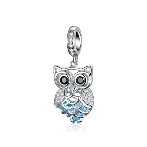 (image for) Pandora Compatible Silver Perpetual Owl Dangle - SCC1124