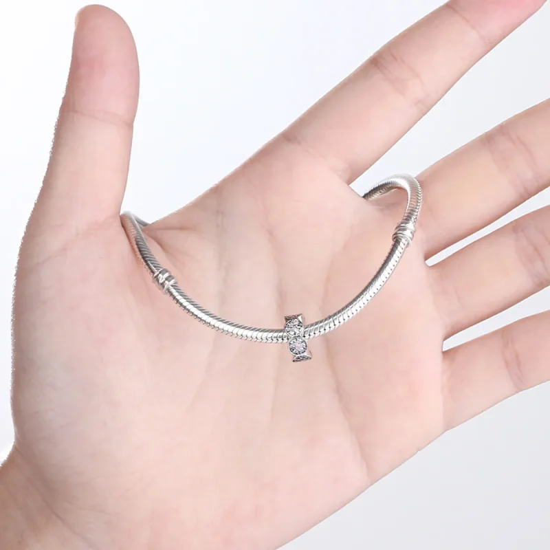 (image for) Pandora Compatible Silver Pink Garland Spacer - SCC101 - View 5