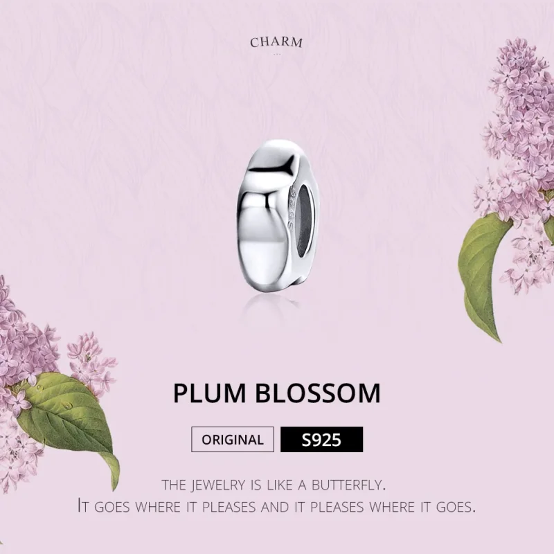 (image for) Pandora Compatible Silver Plum Blossom Spacer - SCC1168 - View 2