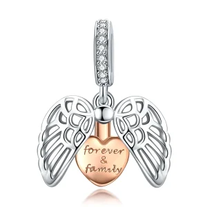 (image for) Pandora Compatible Silver & Rose Gold Forever & Family Dangle - SCC1299