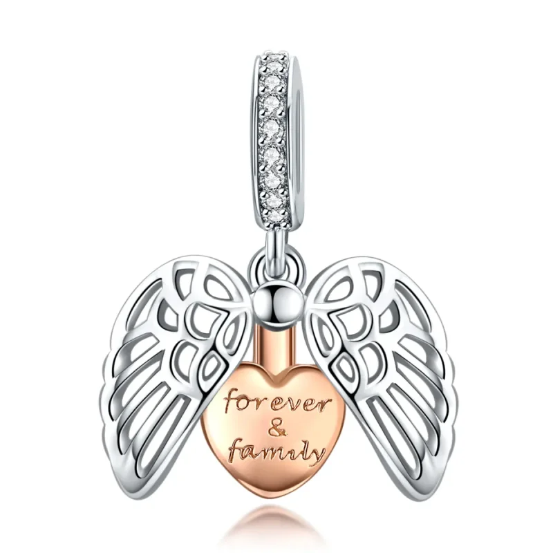 (image for) Pandora Compatible Silver & Rose Gold Forever & Family Dangle - SCC1299 - Product Image