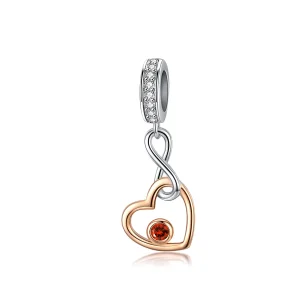 (image for) Pandora Compatible Silver & Rose Gold Palpitation Dangle - SCC1239