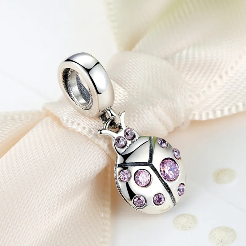 (image for) Pandora Compatible Silver Small Beetle Dangle - SCC023 - View 2