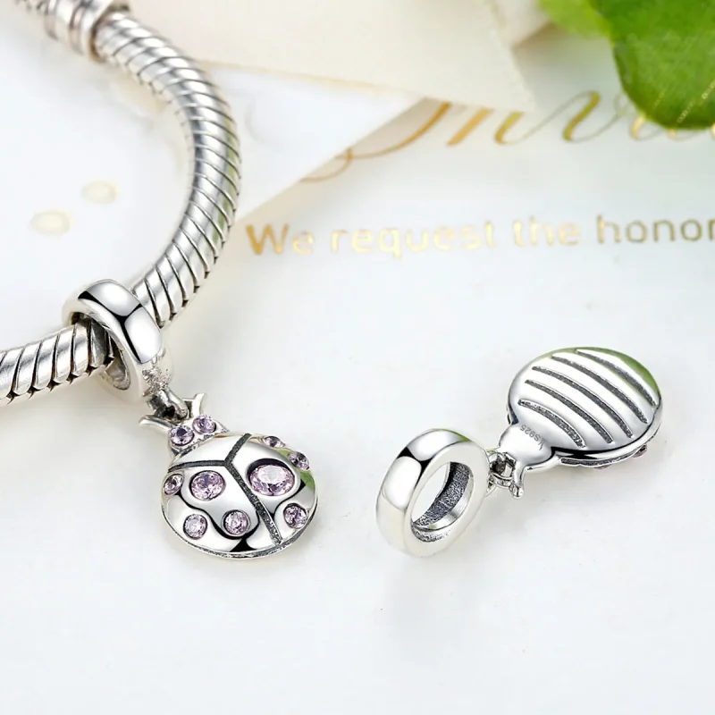 (image for) Pandora Compatible Silver Small Beetle Dangle - SCC023 - View 3