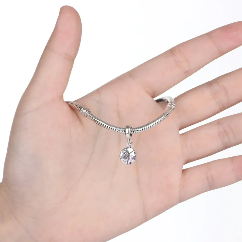 (image for) Pandora Compatible Silver Small Beetle Dangle - SCC023 - View 4