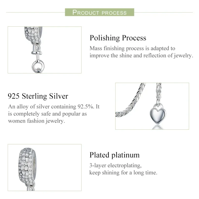 (image for) Pandora Compatible Silver Small Tire Safety Chain - SCC1112 - View 4