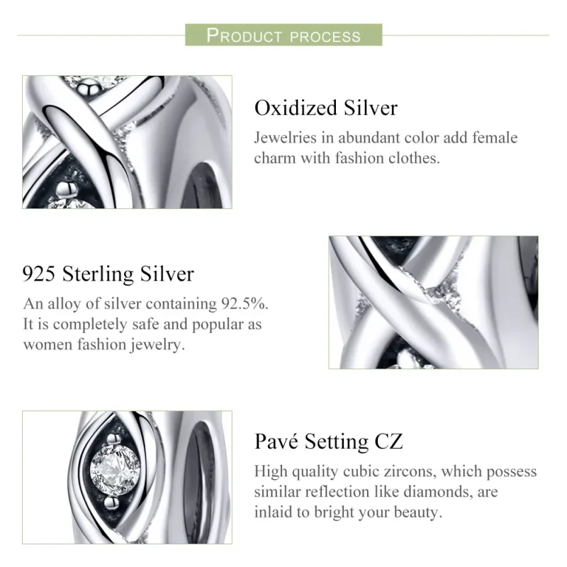 (image for) Pandora Compatible Silver Sparkle Spacer - SCC1153 - View 4