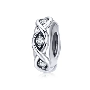 (image for) Pandora Compatible Silver Sparkle Spacer - SCC1153