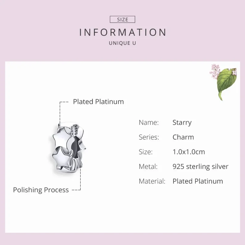 (image for) Pandora Compatible Silver Starry Sky Spacer - SCC1169 - View 3