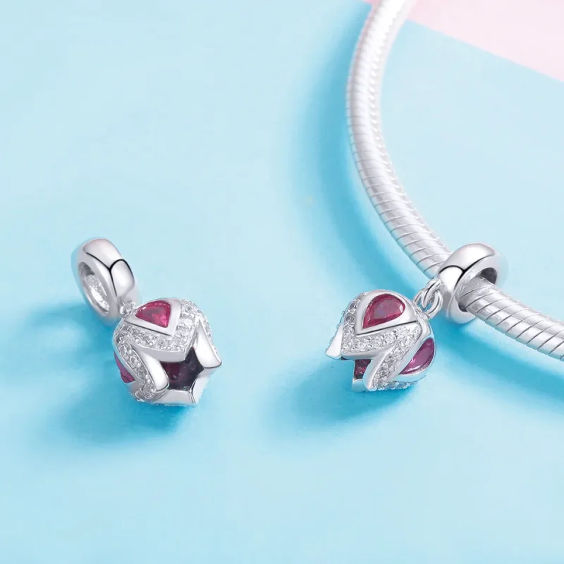 (image for) Pandora Compatible Silver Story of Tulip Dangle - SCC1027 - View 4