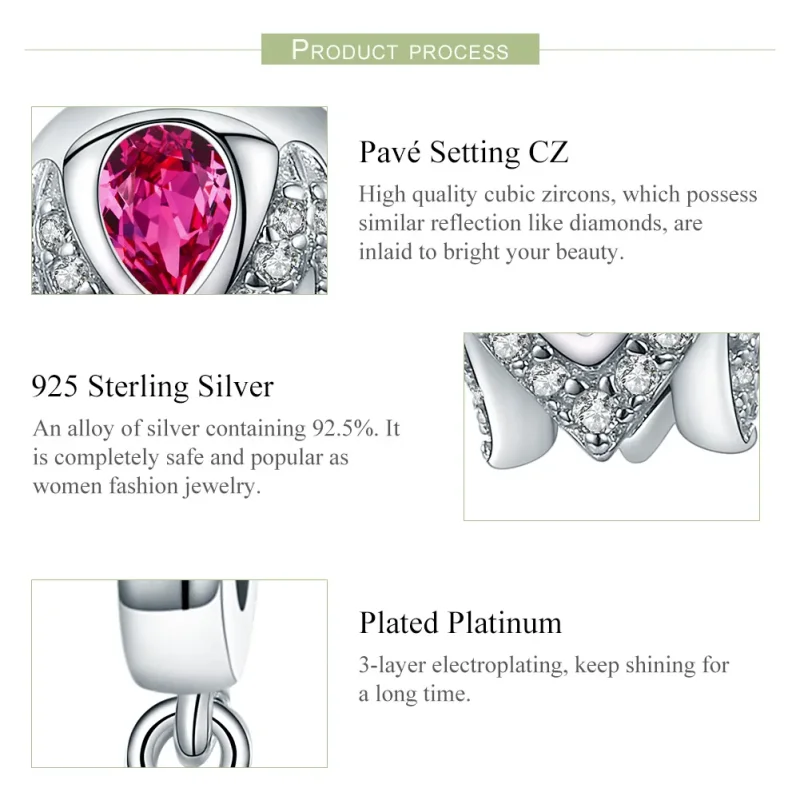 (image for) Pandora Compatible Silver Story of Tulip Dangle - SCC1027 - View 6