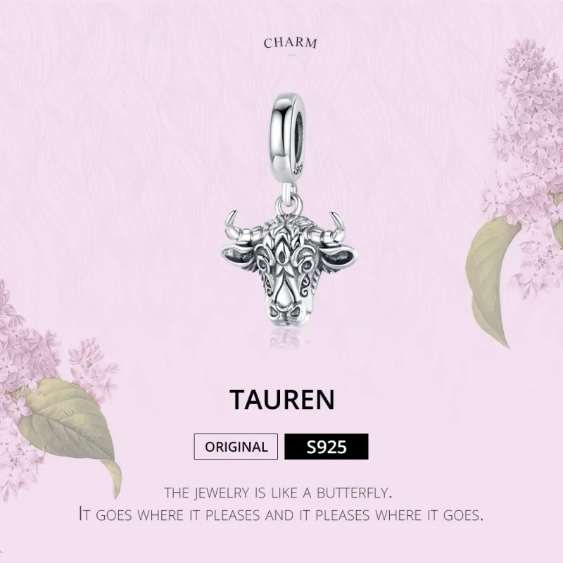 (image for) Pandora Compatible Silver Tauren Dangle Charm - SCC1316 - View 2