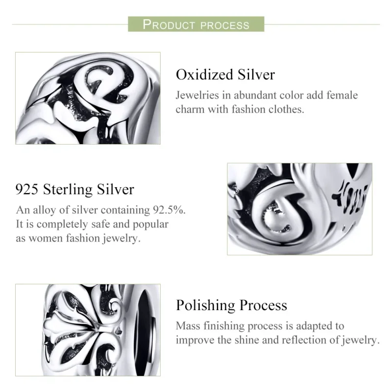 (image for) Pandora Compatible Silver Vintage Flower Spacer - SCC1139 - View 5