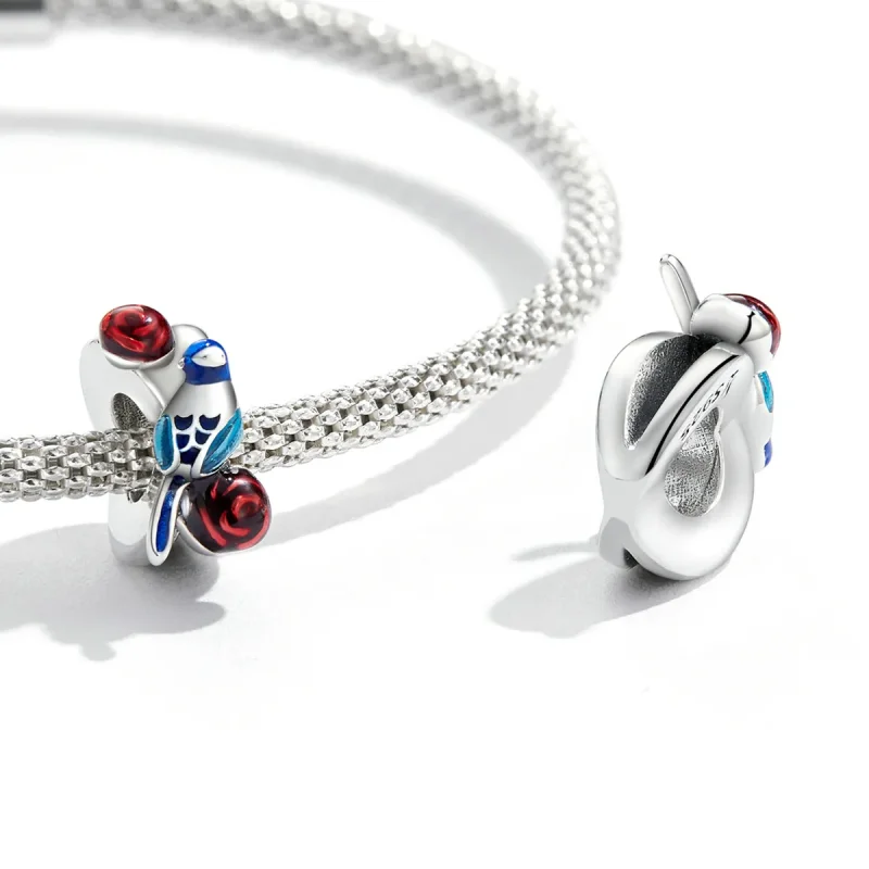 (image for) PANDORA Style Birds and Flowers - Awakening of Insects Charm - SCC2192 - View 3