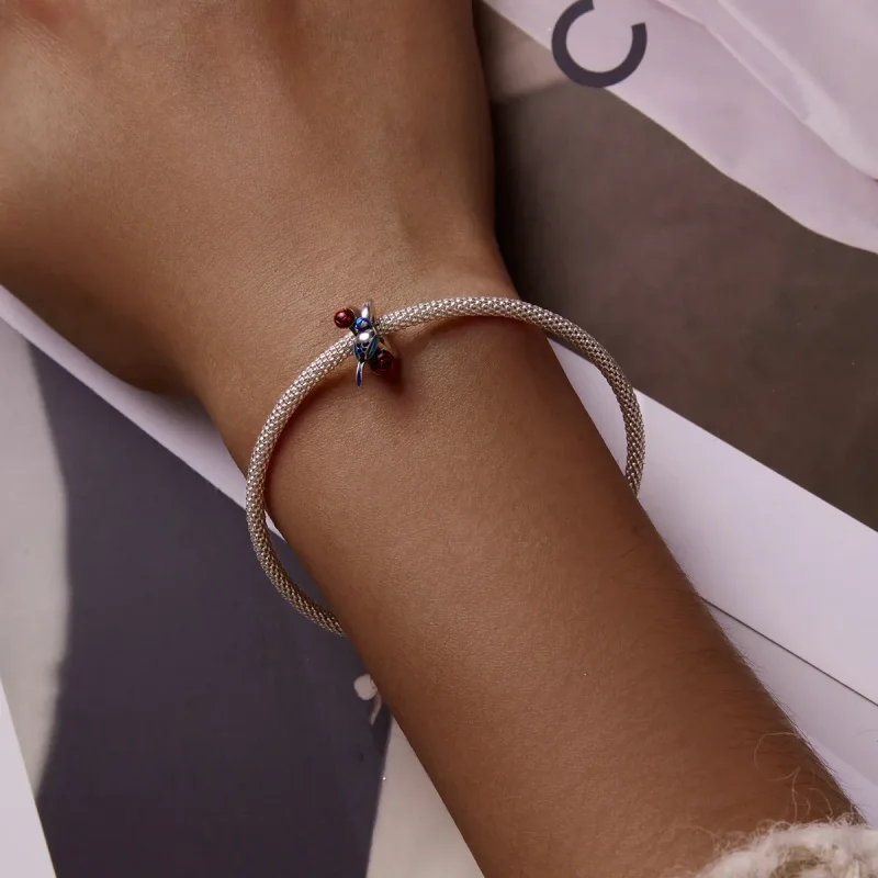 (image for) PANDORA Style Birds and Flowers - Awakening of Insects Charm - SCC2192 - View 5