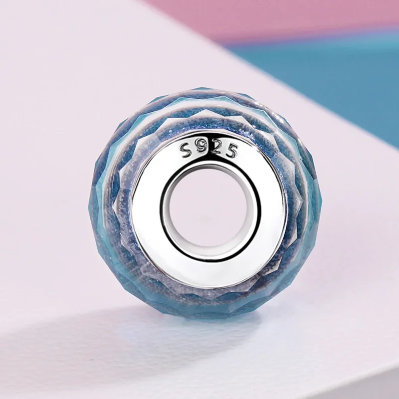 (image for) PANDORA Style Blue Murano Glass Bead Charm - SCZ054 - View 3