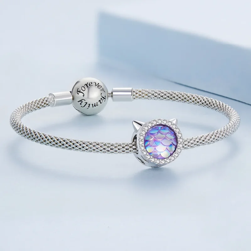 (image for) PANDORA Style Cat Head Fish Scale Charm - BSC703 - View 5