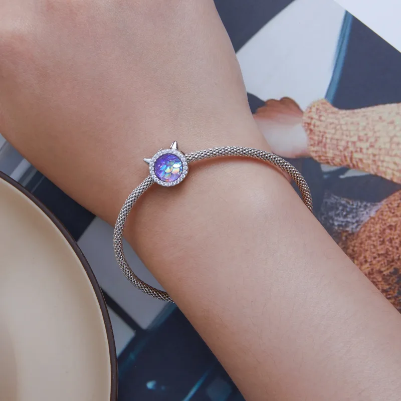 (image for) PANDORA Style Cat Head Fish Scale Charm - BSC703 - View 6