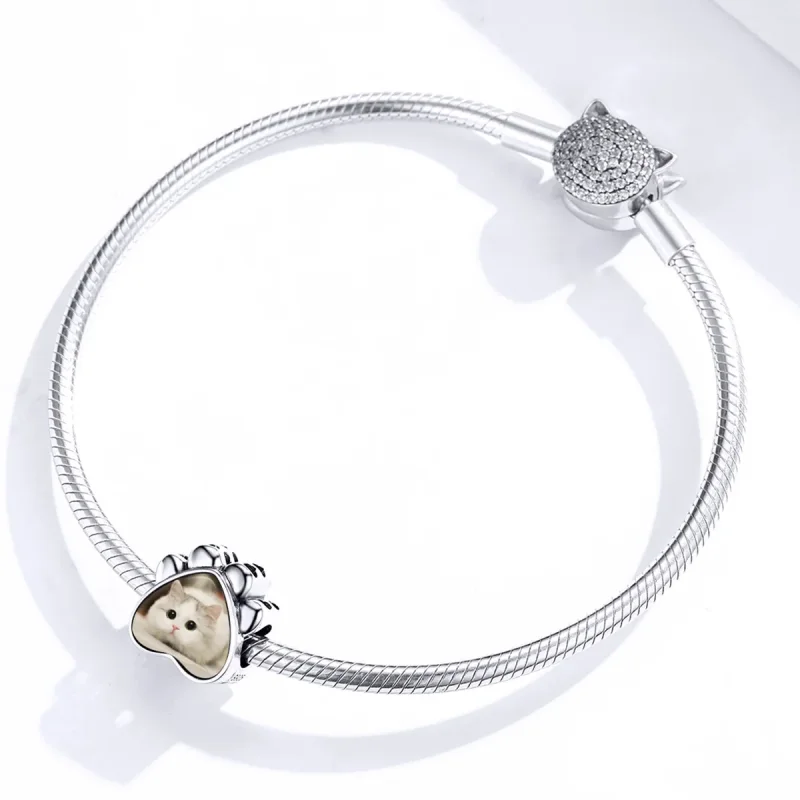 (image for) PANDORA Style Cat Paw Personalized Photo Charm - SCC1436 - View 3